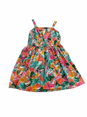 Carter's Tropical Floral Sundress in Green, Pink, Orange, Yellow